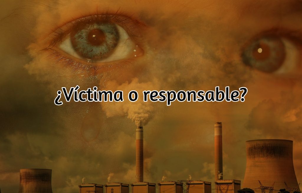 Niño llorando sobre fondo de contaminación
